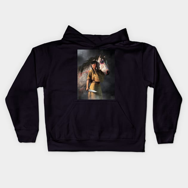 War Paint Kids Hoodie by DanielEskridge